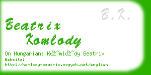 beatrix komlody business card